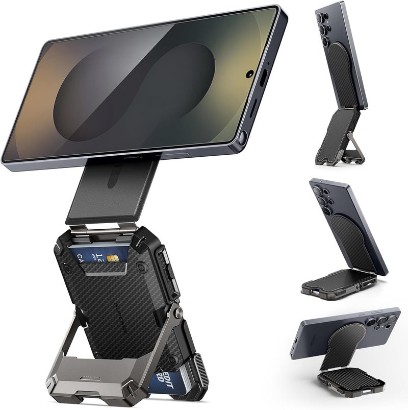 SupCase for MagSafe Wallet, Magnetic Wallet for Men, [5-Card Holder] [Adjustable Stand] [RFID Blocking] Phone Card Holder Tripod for Samsung Galaxy S25, Google Pixel 10 and iPhone 17/16/15/14, Carbon - Image 1